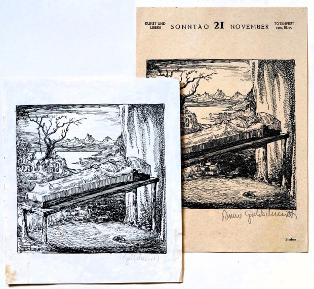 Abbildung von "Konvolut von 6 (5 signierten) Originalholzschnitten, 1 signierten Originalradierung u. zwei signierten Andrucken."