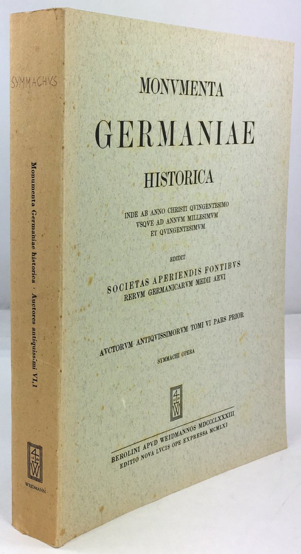 Abbildung von "Q. Aurelii Symachi quae Supersunt."