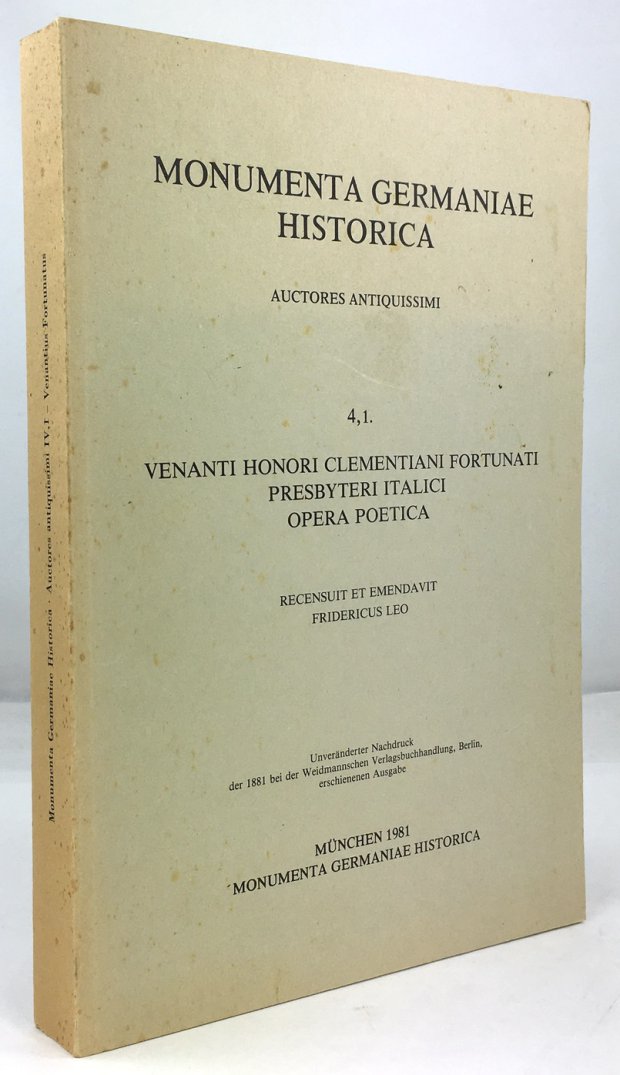 Abbildung von "Venanti Honori Clementiani Fortunati presbyteri Italici Opera poetica. Unveränderter Nachdruck der 1881 bei der Weidmannschen Verlagsbuchhandlung,..."