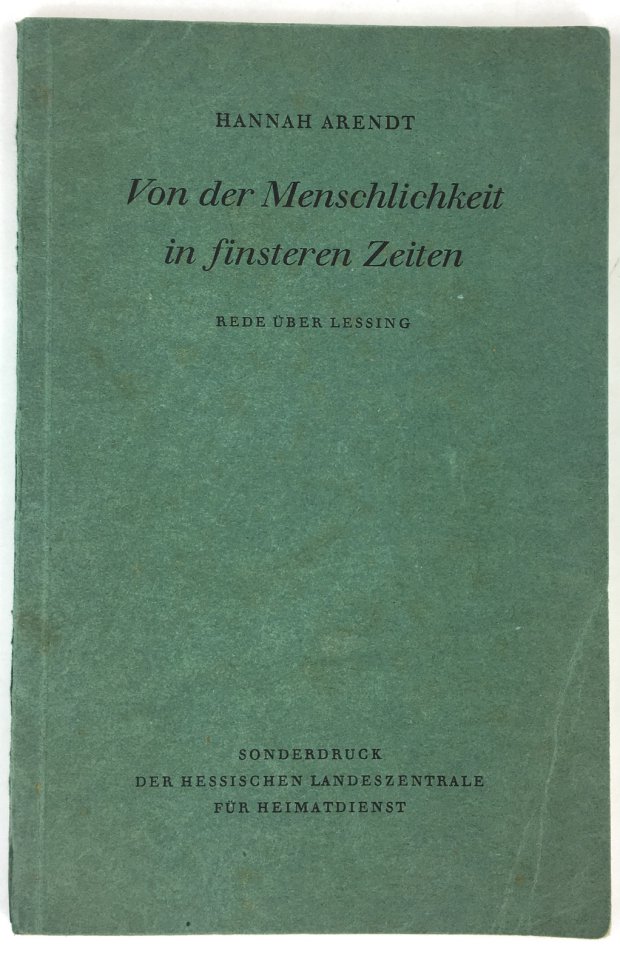 Abbildung von "Von der Menschlichkeit in finsteren Zeiten. Rede über Lessing."