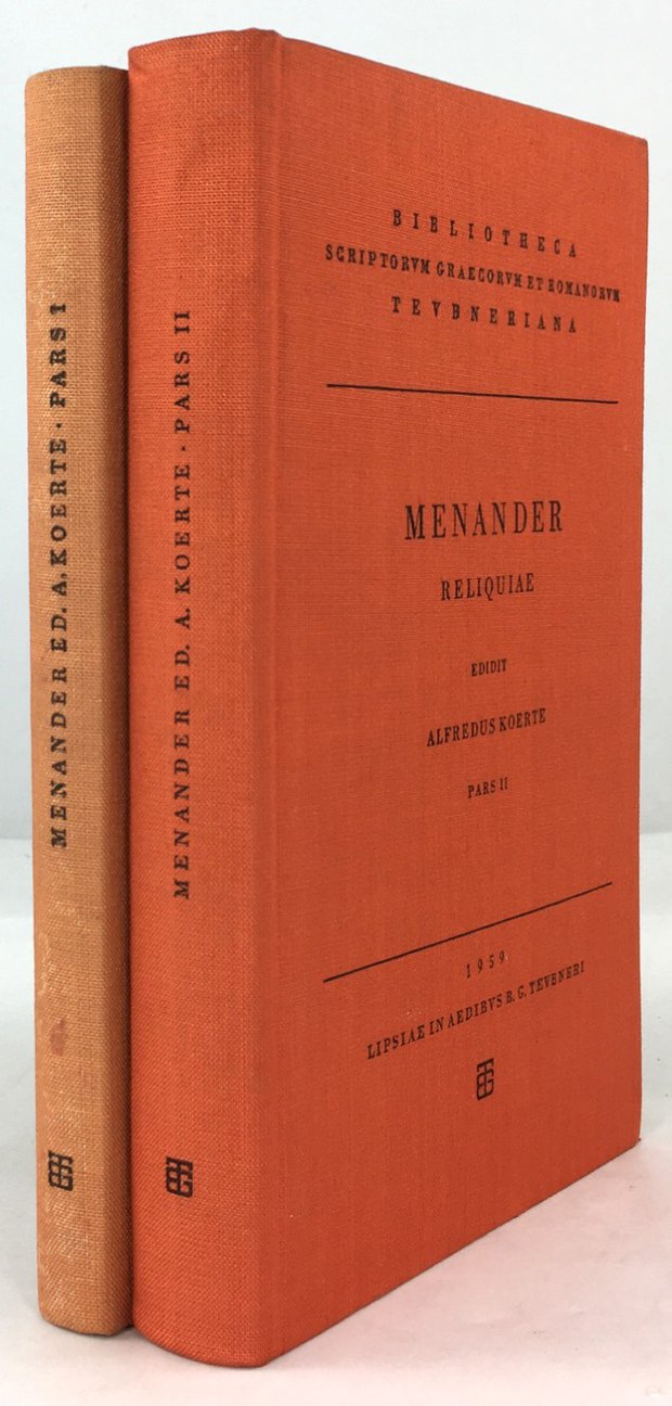 Abbildung von "Menandri quae supersunt. Pars prior. Reliquiae in Papyris et Membranis Vetusstissimis Servatae..."
