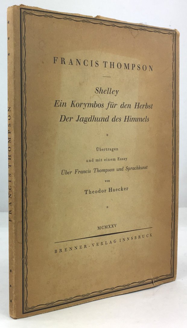 Abbildung von "Shelley. Ein Korymbos f&uuml;r den Herbst. Der Jagdhund des Himmels..."