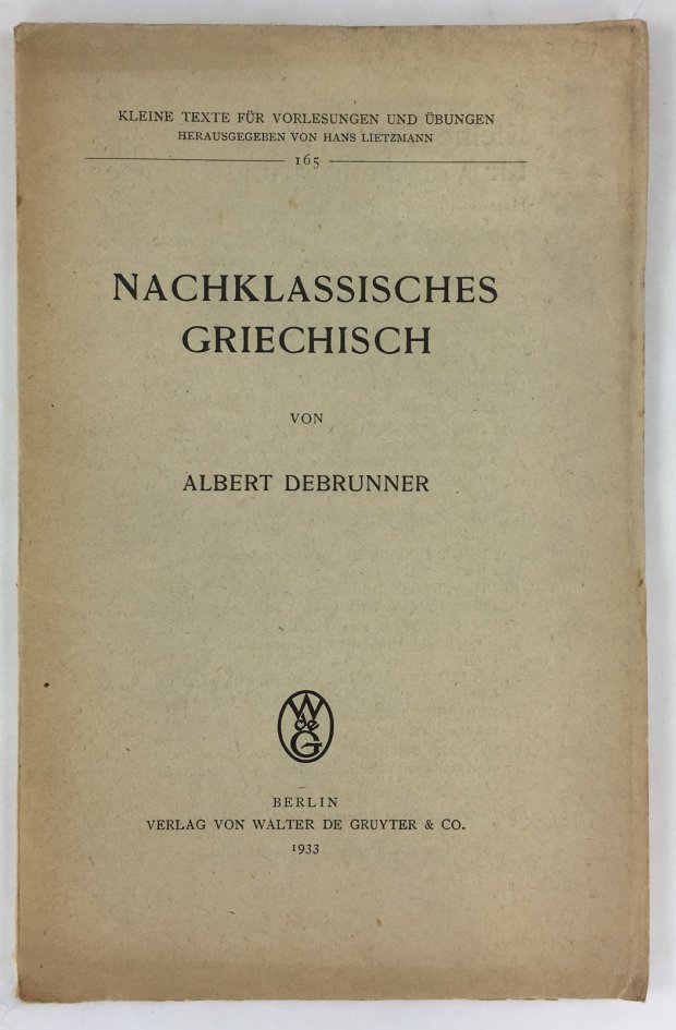 Abbildung von "Nachklassisches Griechisch."