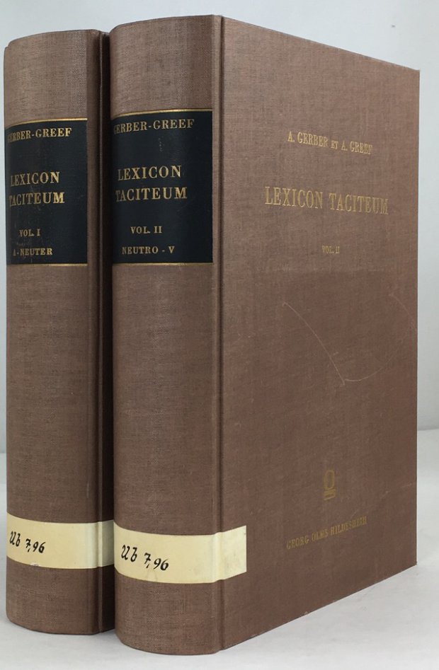 Abbildung von "Lexicon Taciteum. Ediderunt a. Gerber et a. Greef. (2 B&auml;nde.) Vol..."