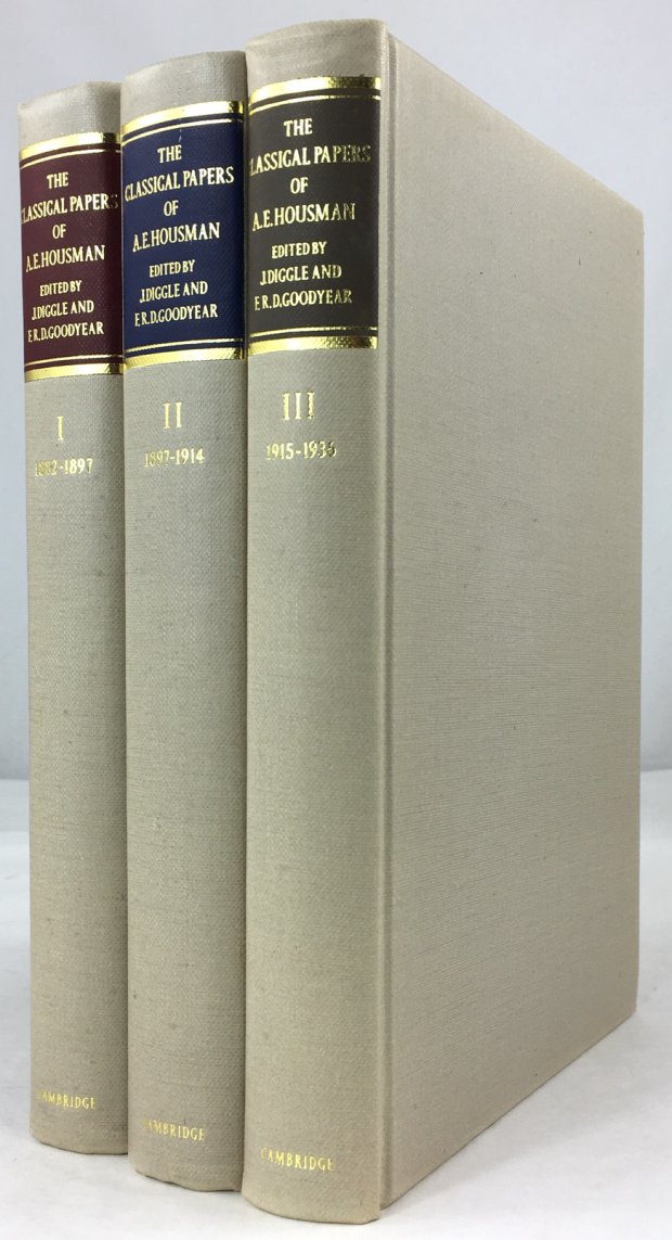Abbildung von "The Classical Papers of A. E. Housman. Collected and edited by J. Diggle & F. R. D. Goodyear..."