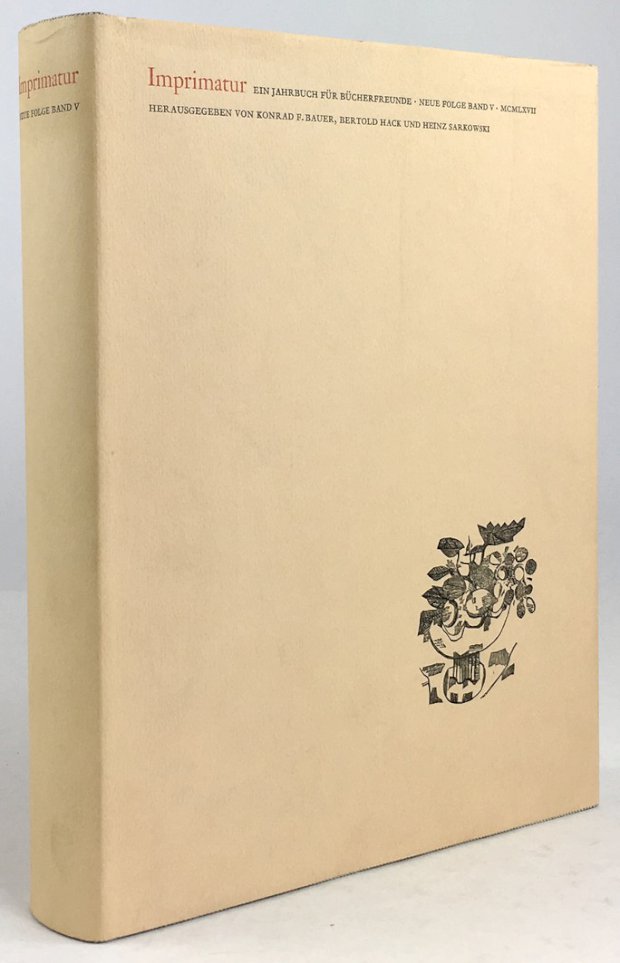Abbildung von "Imprimatur. Ein Jahrbuch für Bücherfreunde. Neue Folge Band V 1965 bis 1967. 268 Seiten redaktioneller Text,..."