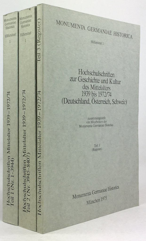 Abbildung von "Hochschulschriften zur Geschichte und Kultur des Mittelalters 1939 bis 1972/74 (Deutschland,..."