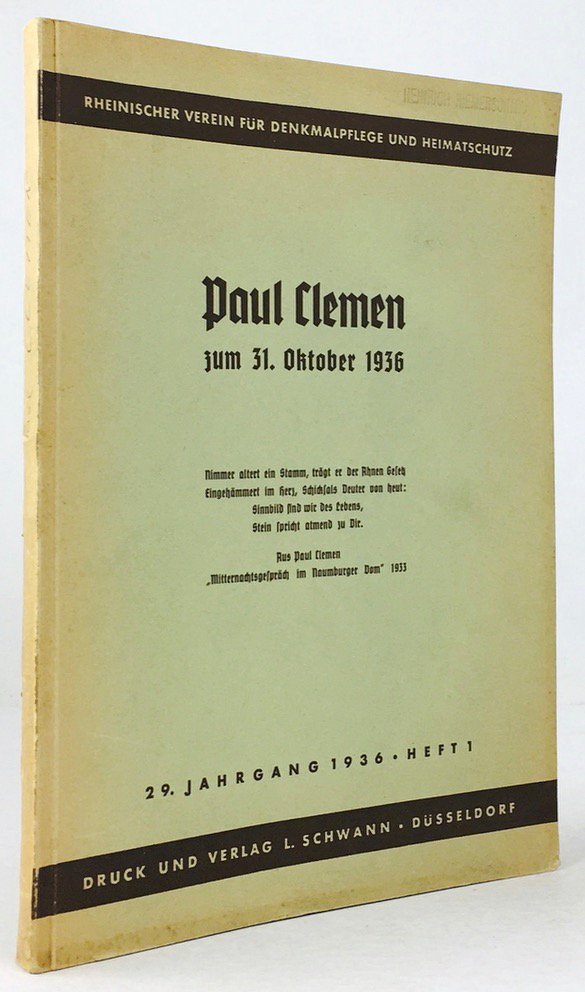 Abbildung von "Paul Clemen zum 31. Oktober 1936."